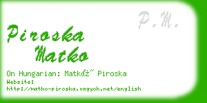 piroska matko business card